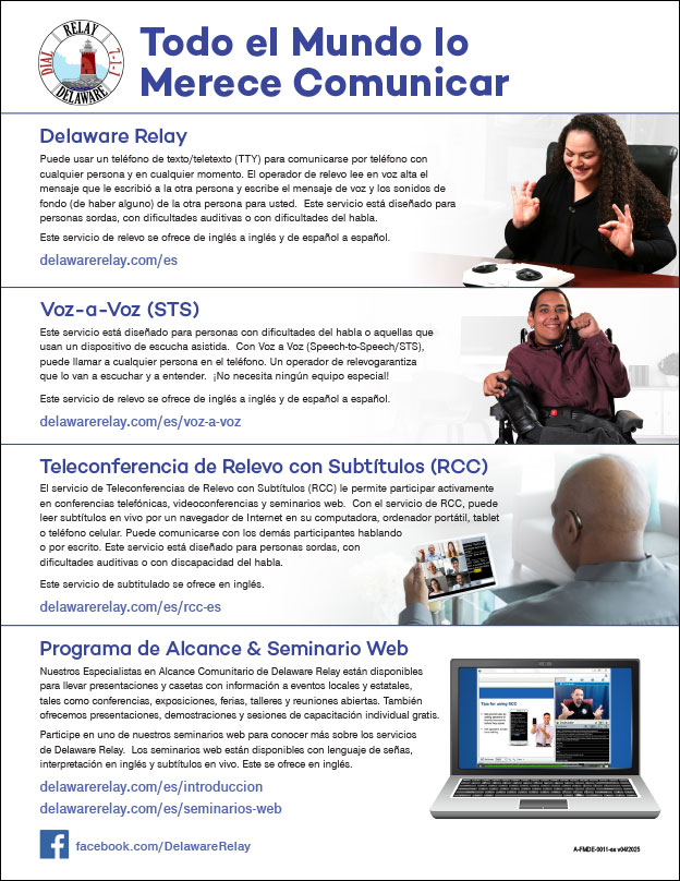 Folleto de Delaware Relay </br> (en español)